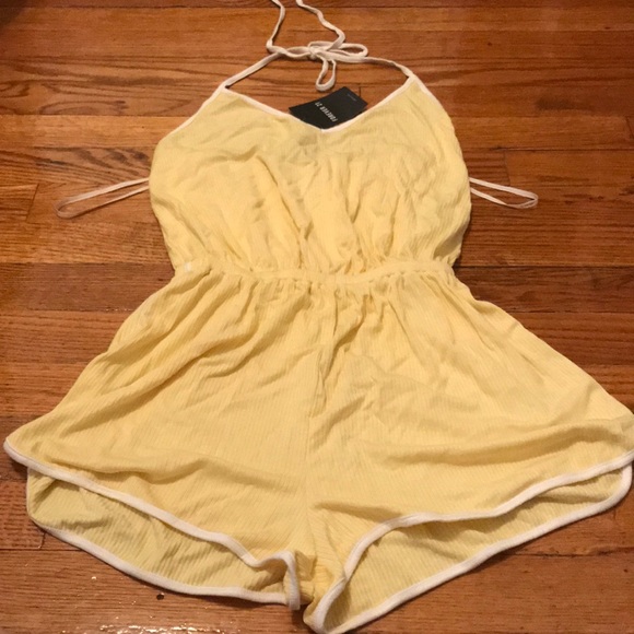 Yellow Ribbed Romper - Picture 3 of 3